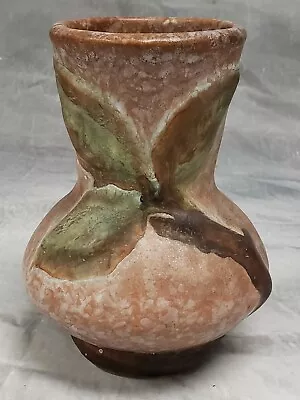 Rare Weller Malvern Pottery Bulbous Vase With Yellow Flower 5 3/4  Tall 1920s • $29.95