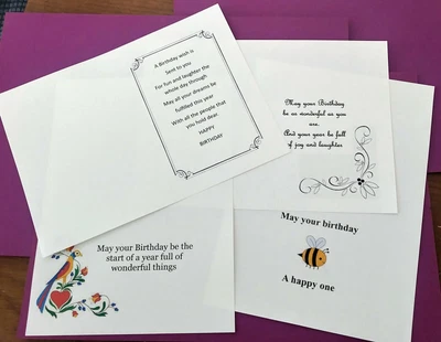 £3.50 • Buy 20 A5 Birthday Card Inserts (fits A6 Card When Folded)