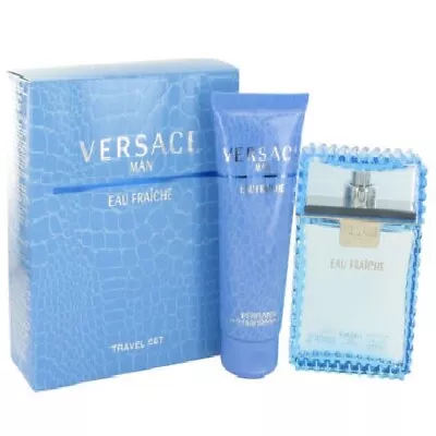 Versace Man Eau Fraiche Gift Set Cologne For Men 3.4 Oz EDT + Shower Gel 3.4 Oz • $60.79