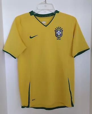 $10.95 • Buy Nike Fit Dry Youth Size XL (18-20) CBF Brasil Soccer Yellow T Shirt