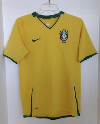 $10.95 • Buy Nike Fit Dry Youth Size XL (18-20) CBF Brasil Soccer Yellow T Shirt