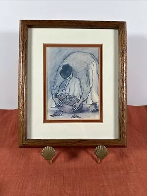VTG R C Gorman Navajo Art Print  'Woman With Chili Peppers' Framed & Matted • $22