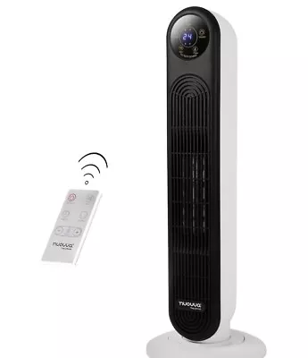 Tower Fan/PTC Heater-2kw-RemoteControl-Low Nrg-LCD Touch Screen-Oscillating. NWB • £25.99