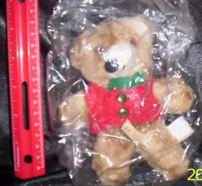 Vintage Plush Christmas Teddy Bear ~ STILL IN ORIGINAL PACKAGE 6  • $12.61