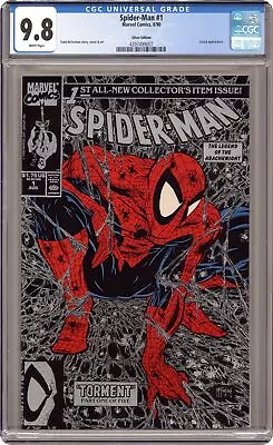 Spider-Man #1 McFarlane Silver Variant CGC 9.8 1990 4397499007 • $105