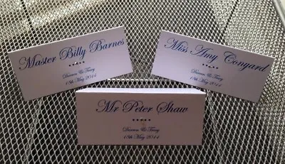 10 X Diamante Place Cards Name Settings Table Decoration Wedding Birthday • £2.95