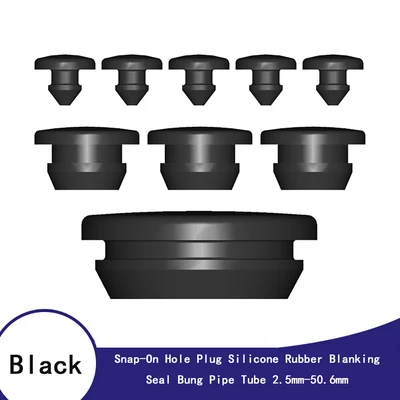 £44.15 • Buy Black Snap-On Hole Plug Silicone Rubber Blanking Seal Bung Pipe Tube 2.5mm-50mm
