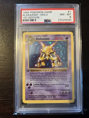 $1120 • Buy Pokemon 1st Edition Alakazam 1 Holo Rare Base Set 1999 PSA 8 NM-MT