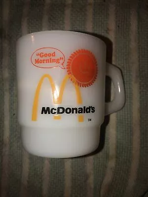 Vintage Fire King McDonald's “Good Morning” Coffee Mug Anchor Hocking White Cup • $9.99