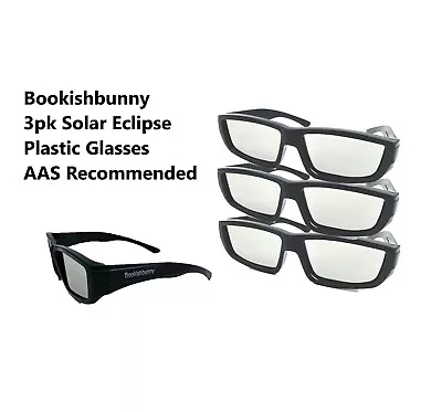 3 Pairs Bookishbunny Solar Eclipse Viewer Plastic Glasses ISO Certified Sun View • $19.99