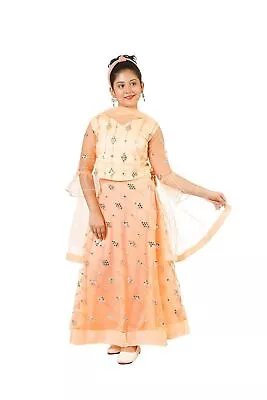 Kids Lehenga Choli Indian For Girls Fully Stiched Readymade Ethnic Art Silk • $45.46