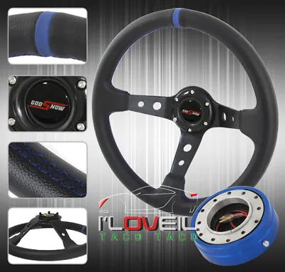 350mm Interior Steering Wheel Combo Kit - Slim Quick Release & Jdm Horn Button • $54.99