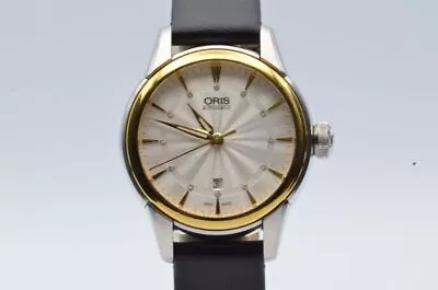 Oris Atelier Women's Watch 28MM Automatic Steel/Gold 7687 Watch Leather Band • $1585.66