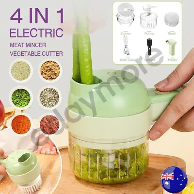 4 In 1 Mini Handheld Electric Vegetable Cutter Wireless Food Chopper Grinder AU • $13.26