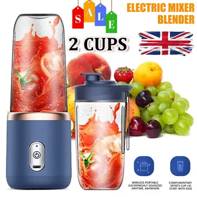 New Electric Mini Juice Maker Portable Blender Smoothie Juicer Fruit Machine UK • £8.85