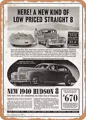 METAL SIGN - 1940 Hudson 8 Vintage Ad • $18.66
