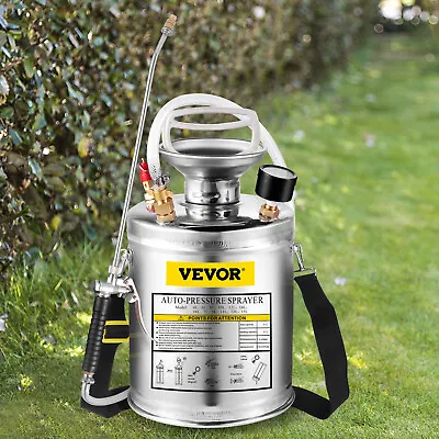 VEVOR Stainless Steel Sprayer 1 Gallon Pump Sprayer W/ 3.3-inch Reinforced Hose • $61.99