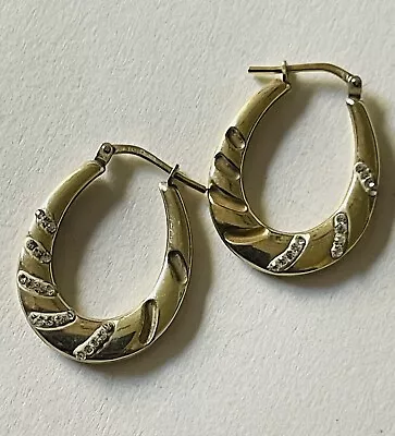 🦄vtg Designer JORDAN MOM Gold Over Sterling Silver 925 Hoop Earrings • $1