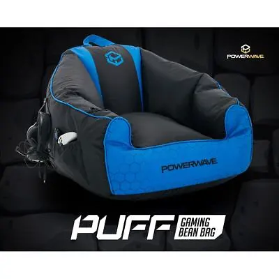 Powerwave PUFF Gaming Bean Bag Chair (Blue) PREORDER May 2024 • $71.95