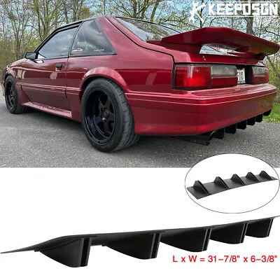 For Ford Mustang GT Rear Lip Bumper Diffuser Shark Fin Spoiler Wing Lip Splitter • $39.93