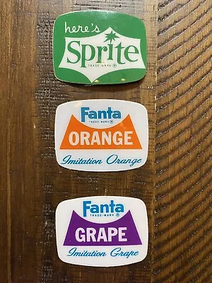 Vintage Coca Cola Sprite Fanta Orange Grape Fountain Vending Machine Stickers • £14.24