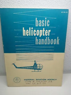 Vintage 1965 Basic Helicopter Handbook AC 61-13 Federal Aviation Agency • $10