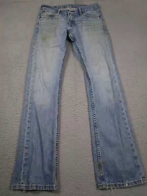 Levis 527 Jeans Mens 30x32 Blue Denim Bootcut Light Wash Distressed Pockets • $24.97