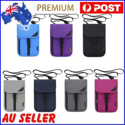 $11.33 • Buy Waterproof Travel Passport Holder Bag RFID ID Credit Card Neck Wallet Pouch AU