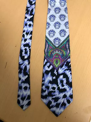 GIANNI VERSACE Tie Rare Animal Pattern Medusa Silk Made In Italy • $98