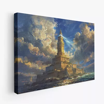 Beautiful Lighthouse Of Alexandria 3 Horizontal Canvas Wall Art Prints Pictures • $58.99