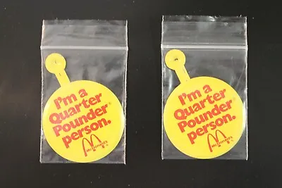 Pair Of Unfolded Mcdonald's I'm A Quarter Pounder Person Pocket Tabs • $25.64