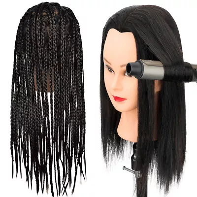 Mannequin Head With Human Hair 100% Real Hair Manikin Cosmetology Doll Head 18“ • $43.65