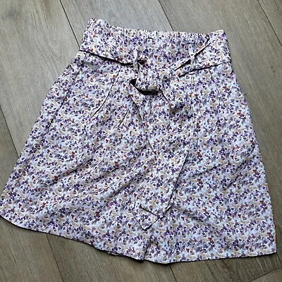 Zara Women’s Floral Pattern Skort Tie Elastic Waist Zip Flare NWOT Size XS • $15