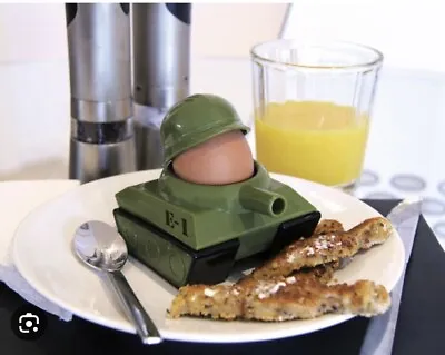 £10 • Buy Egg Cup & Soldier Toast Cutter EGG SPLODE Army Tank Helmet Novelty Fun Gift