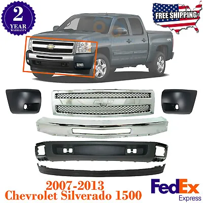 Front Bumper Chrome + Grille + Valance + End Caps For 2007-2013 Silverado 1500 • $555.95