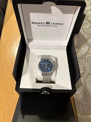     MAURICE LACROIXELIROS Chronograph Mesh Bracelet Quartz Watch  AZ85552 • £333