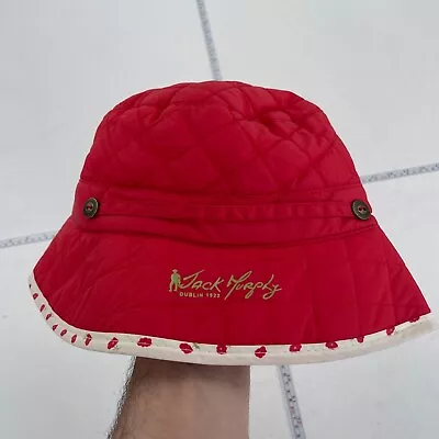 Jack Murphy Bucket Hat Red Medium 57cm Quilted • £9.88