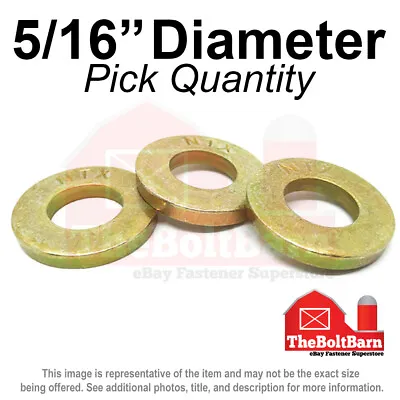 5/16  SAE Extra Thick Flat Washers Grade 8 Steel Zinc Yellow (Pick Quantity) • $9.67
