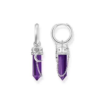 Genuine THOMAS SABO Cosmic Hoop Earrings With Imitation Amethyst • $499