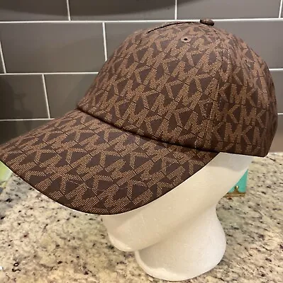 MICHAEL KORS Baseball MK Logo Baseball Cap Brown Signature MK Logo MSRP $68 NWOT • $34