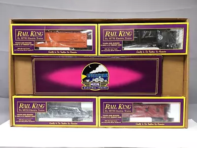 MTH Rail King #004 PRR Green 5-Stripe GG-1 Locomotive W/4 Freight Cars C-9 • $399.99