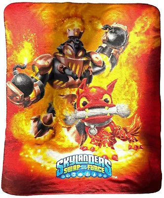 Skylanders Blast Zone And Fire Bone Hot Dog Polar Fleece Throw Rug Blanket • $19.23