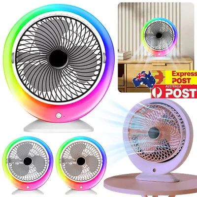 Personal Desk Fan With LED Light USB Cordless Rechargeable Portable Fan 3 Speeds • $9.99