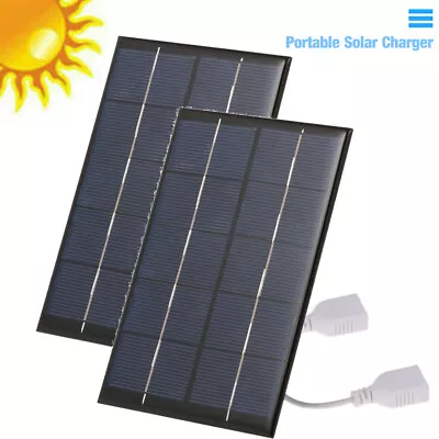 2X 2W/5V Portable Solar Panel Charger USB Phone Power Bank Hiking Travel S2H7 • $12.99