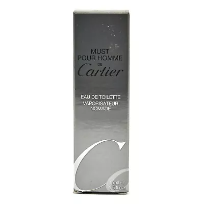 CARTIER MUST Pour Homme EDT 15ml 0.5 Fl.oz. Spray VINTAGE NIB Cologne • $48.50