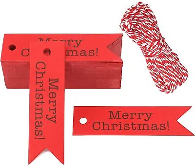 £2.71 • Buy 50PCS Merry Christmas Gift Tags Kraft Paper Labels Words Message Notes Festival 