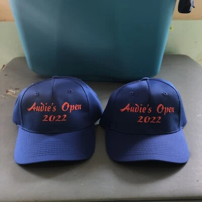 $6.50 • Buy 2pc Lot Blue Hat Audie’s Open 2022 Orange Nissin Snapback