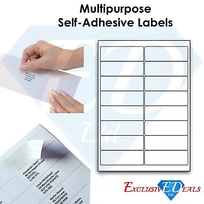 £1.99 • Buy Multipurpose Labels On A4 Sheet Self-Adhesive Sticky Address Easy Peel