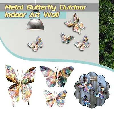 Metal Butterfly Outdoor Indoor Art Wall Iron Backyard Garden Hanging Decoration • $10.27
