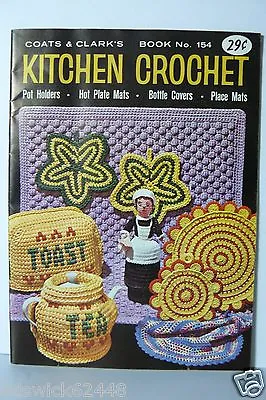 Vintage 1964 Kitchen Crochet Coats & Clark Book #154    • $10